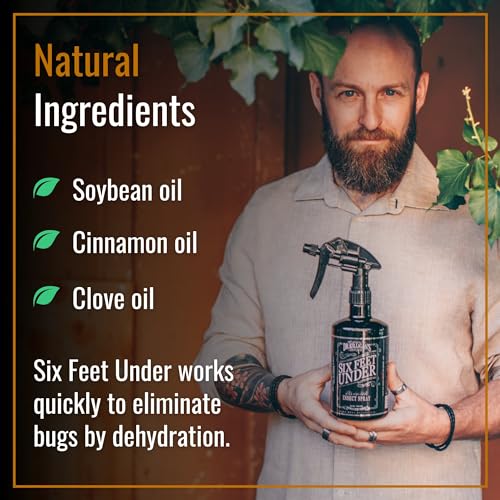 Dr. Killigan's Six Feet Under Plant Powered Insect Killer Spray | Indoor Natural Pest Control | Fleas, Pantry & Clothing Moths, Ants, & Cockroaches | Family Friendly, Pet Safe (24 oz)