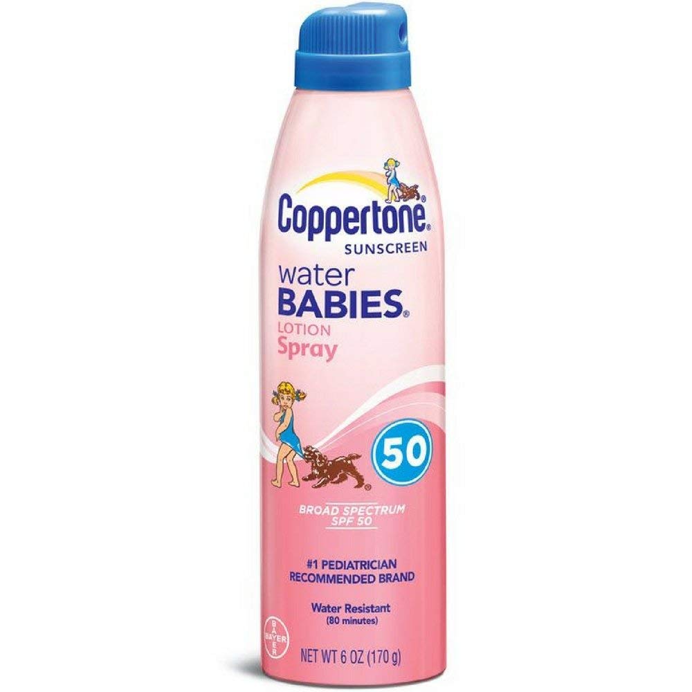 Coppertone Water Babies Quick Cover Sunscreen Lotion Spray SPF 50 6-Ounce Bottles Pack of 2