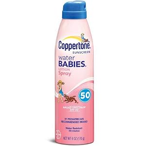 Coppertone Water Babies Quick Cover Sunscreen Lotion Spray SPF 50 6-Ounce Bottles Pack of 2