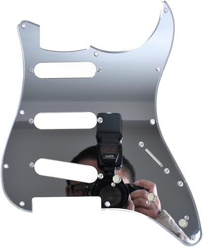 Kmise Spiegel Pickguard Schlagbrett Ersatzteil fA r Fender Strat Gitarre 11A Loch  S-S-S Tonabnehmer