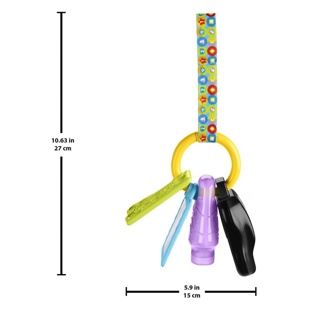 Fisher-Price Learning and Play Fun Baby Music Toy Learning Fun Keychain with Teething Ring and Mirror for Children from 6 Months - Image 4