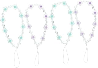 Uonlytech 4 Unidades De Corrente Para Celular Cordão Para Telefone Celular Com Contas Cordão Para Celular Alça De Charme Capa De Telefone Capa De Telefone Charmosa Com Alça De Corrente De