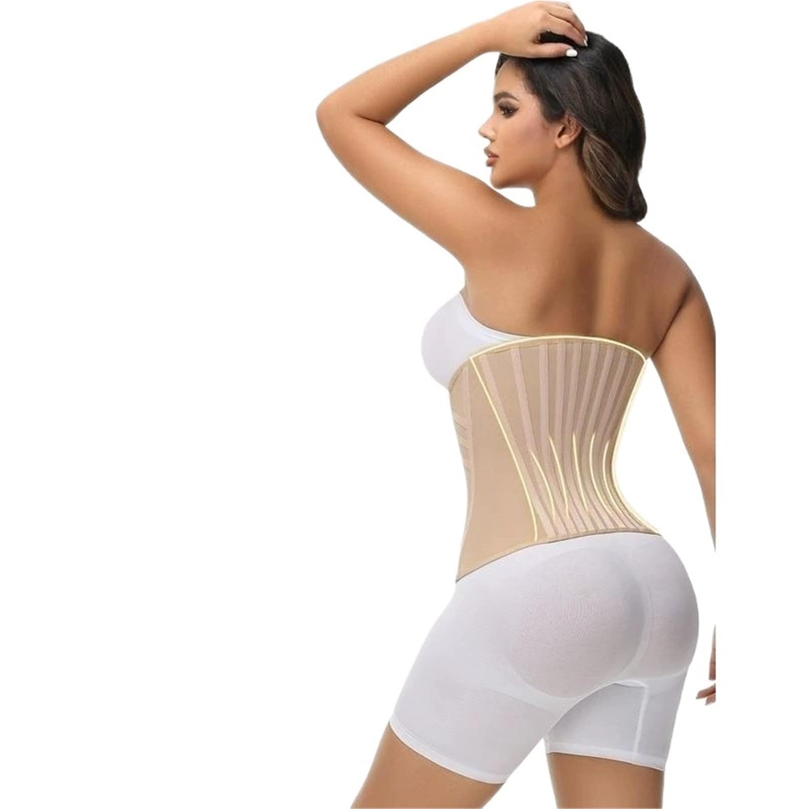 Entrenador de cintura adelgazamiento, ropa moldeadora alta compresión, cinturón for Abdomen, correa Control barriga, corsé faja Ceñidor(Beige 2,L)