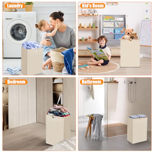 JASTOO Faltbarer Wäschekorb, 60L Groß,Wäschesammler Aufbewahrungskorb, Wäschesack Laundry Baskets Wäscheschrank Wäschetruhe Wäschetonne für Schmutzwäsche 40×50×30cm