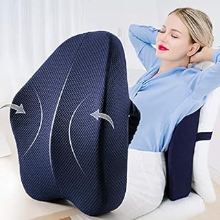 Office Chair Back Support Cushion Lumbar Support Memory Foam Chair Cushion for Lower Back Pain Seat Cushion Pads for Back and Butt Orthopedic Back Rest Pillow for Car Office Home Garden Chair Seat