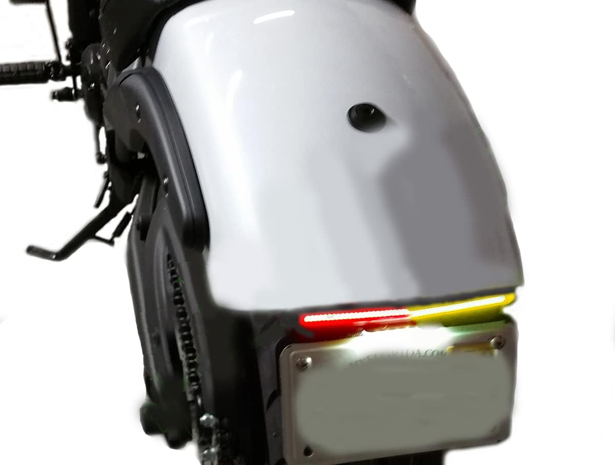 Fender eliminator fits Kawasaki 650 Vulcan 2015-2022 STD version Integrated lightbar CLEAR Lens, motorcycle license plate mount with tag light