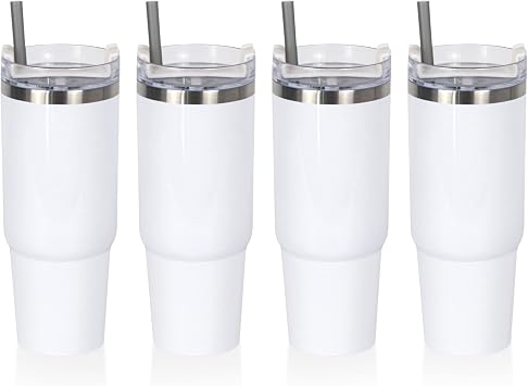 32oz Sublimation Steel Tumbler w/Lid & Straw