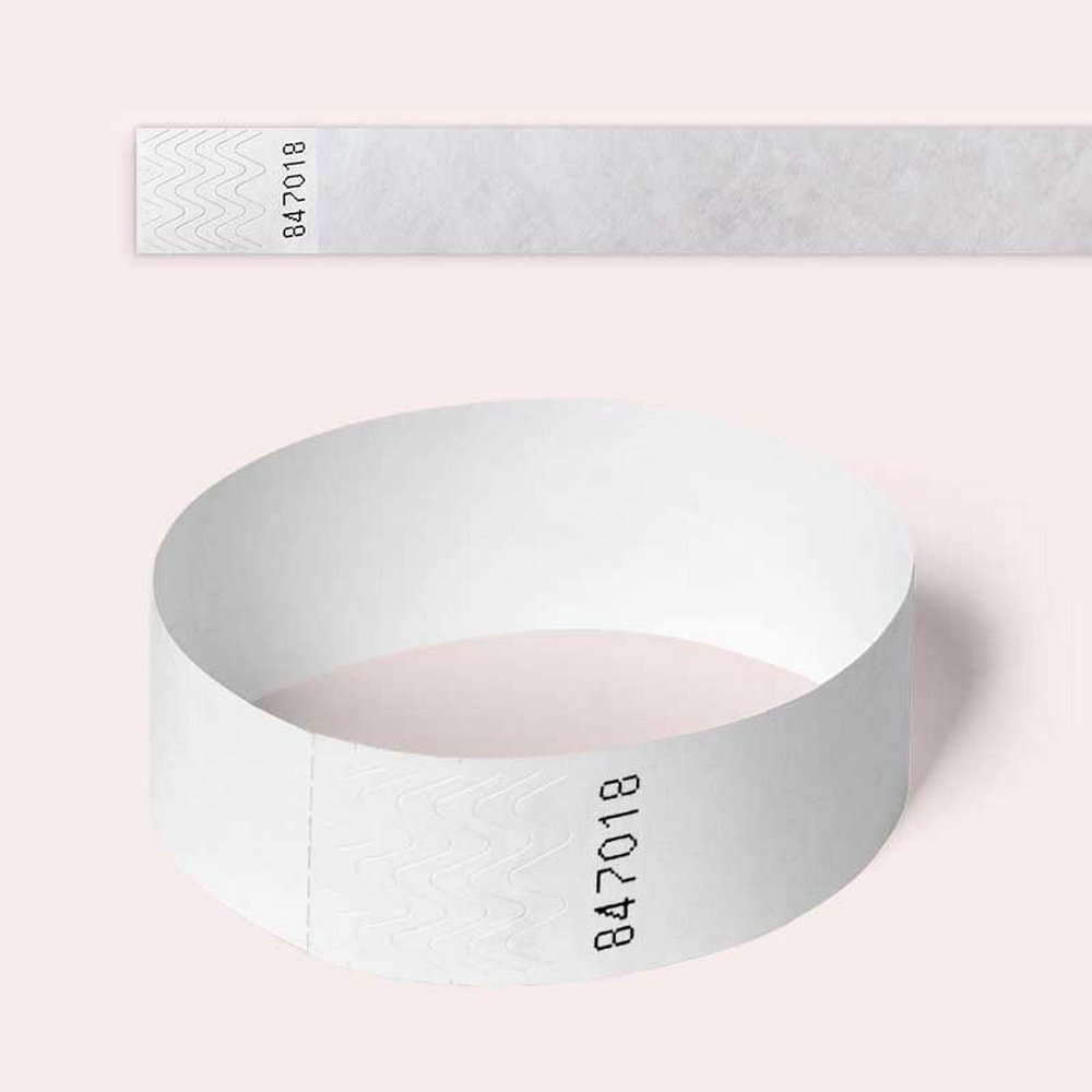 Tyvek Wristbands, 100 Pack by AA Wristbands for Parties, Security, Festivals, Events. Paper Like Wristbands (White) — image 1