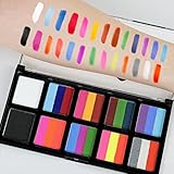 LOPHE Face Body Painting Kit, 26 Colors Rainbow Body Paint for Kids Adults, Safe & Non-Toxic Water Based Split Cake Face Paint Palette with 2 Brushes, Party Makeup Set for Halloween Christmas Cosplay - Image 5