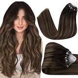 Hetto Balayage Micro Loop Hair Extensions Human Hair #2/8/2 Darkest Brown to Light Brown with Darkes