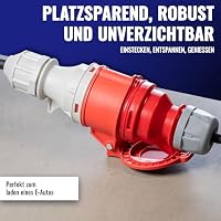 Poppstar 45cm CEE-Adapter IP44 als Elektoauto Zubehör (Schuko-Stecker: Typ E+F/CEE-Steckdose-Kupplung 16A, 5-pol), H07RN-F 3G2.5 – Ansicht 8