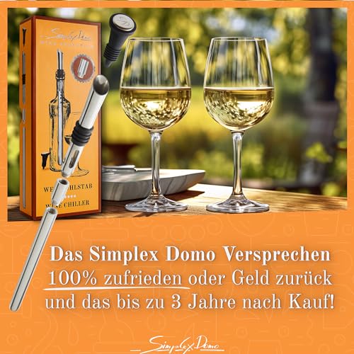 Foto von 4-in-1 Weinkühlstab Premium Set 100% Edelstahl Ausgießer & Weinkühler inkl. Verlängerung & Flaschenverschluss - Weinkühlstäbe spülmaschinengeeignet - Kühlstab für Wein mit Weinausgießer im Geschenkset