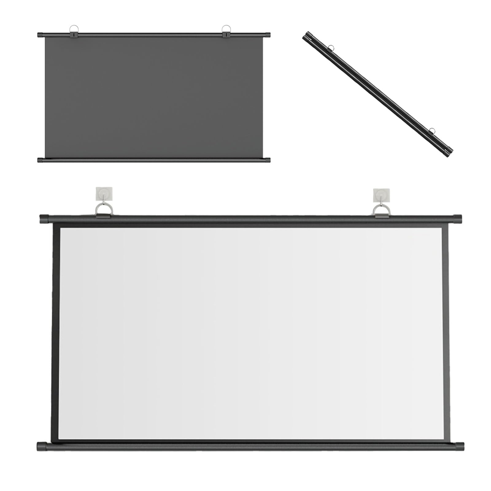 Schermo Di Proiezione Avvolgibile Manuale, Telo for Proiettore Avvolgibile 60 Pollici 16:9/4:3 HD 4K Proiettore Antirughe Tela Ampio Montaggio A Parete Immagine Dettagliata for Home Theater Festa(4:3)