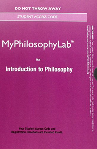 NEW MyLab Philosophy without Pearson eText -- Standalone Access Card -- for Introduction to Philosophy (New My...