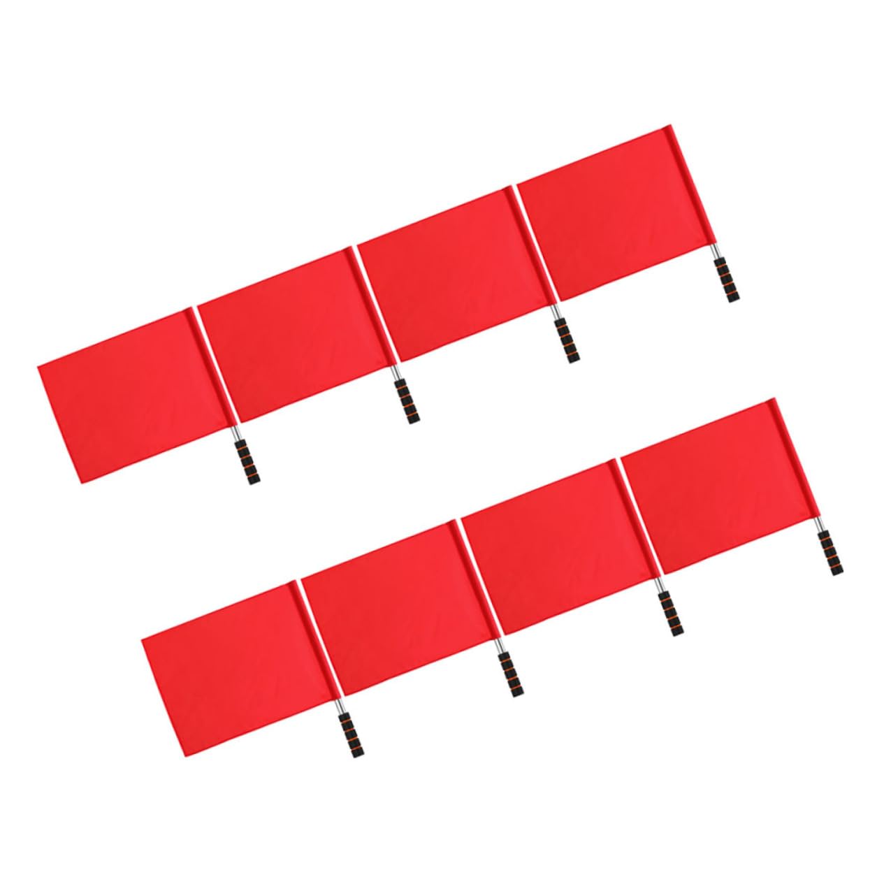 OFFSCH Versatile Sports Traffic Flag Set 8pcs Stainless Steel Signal Flags for Referee Linesman and Railway Safety