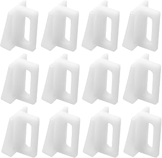 12pcs N6950 Pocket Door Bottom Guide Kit, No Screws Included Plastic Sliding Door Track Replacement for Frame Installation (White)