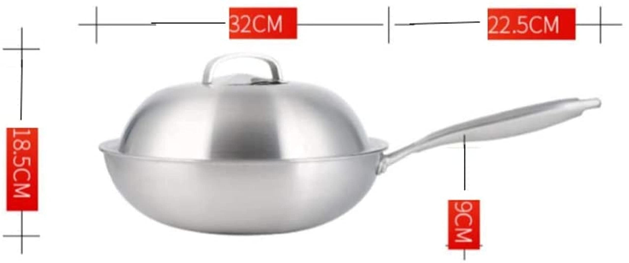 PURRL Padella Wok Antiaderente Con Coperchio, Manico Ergonomico, Non Facile Da Graffiare Padelle Spesse In Acciaio Inossidabile Padelle Pentole little surprise