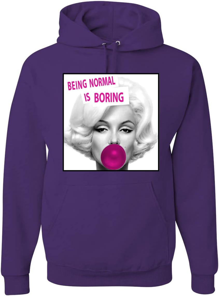 Wild Bobby Marilyn Being Normal is Boring Famous People Unisex Graphic Hoodie Sweatshirt