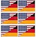 Produktbild USA Vereinigte Staaten von Amerika und DEUTSCHLAND, Amerikanisch und Deutsche Flagge, Fahne 40mm Mobile, Handy Vinyl Mini Aufkleber, Abziehbilder x6 Stickers
