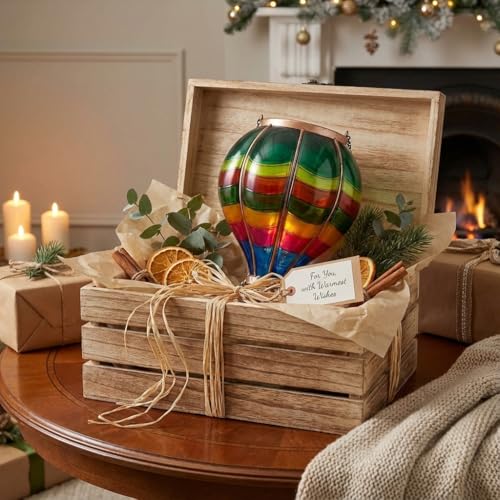 TERESA'S Collections Valentines Day Outdoor Decorations Hot Air Balloon Solar Lantern ,Hanging Flickering Flame Outdoor Lights for Garden Trees Yard, Colorful Lamp Decor for Mom Lovers by TERESA'S COLLECTIONS - Used condition - Image 2