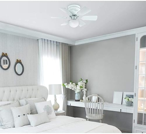 Miniatura 4 de Ciata Lighting Petite - Ventilador de techo de interior de 30 pulgadas en acabado blanco con lámpara LED regulable en vidrio de hongo ópalo con