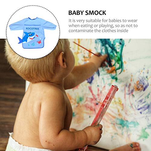 Amosfun Babador de Alimentação de Bebê Unicórnio Azul à Prova D'água Avental de Bebê Unicórnio de D