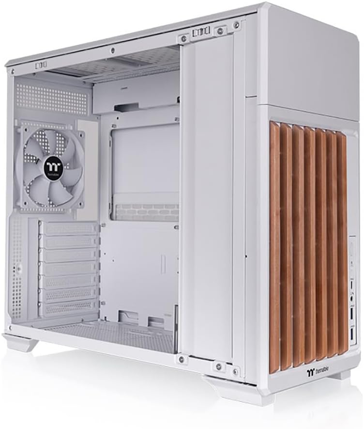 Thermaltake TR300 WS; Wood Trim; Mid Tower; 1x120mm PWM Fan Included; ATX/mATX/mITX Support; 360mm Radiator Support; 410mm GPU Clearance; 165mm Air Cooler Clearance; Snow; CA-11M-00M6WN-WS