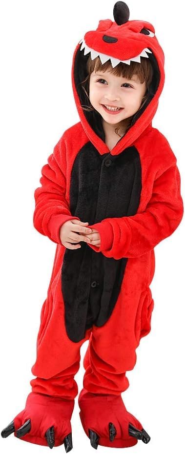 Plustrong Kids Onesie Pajamas Halloween Costumes for Boys Girls Flannel Animal Onesie Halloween Costumes for Kids - Image 8