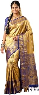 VFCollections Women's Kanchipuram Silk Pure Pattu Sarees with Blouse Price In India