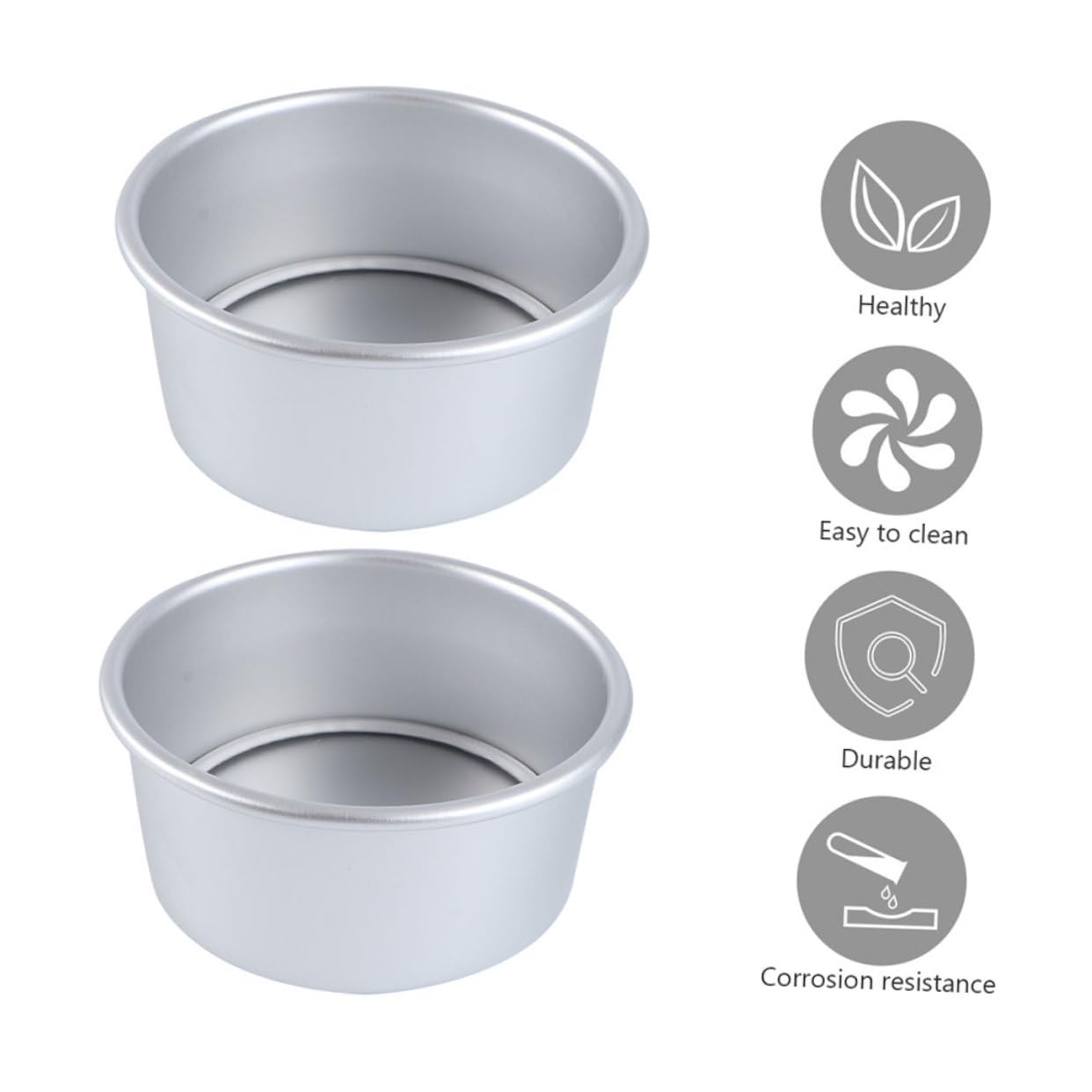 GALPADA Juego de 8 Moldes Redondos para Pastel Pequeños con Fondo Desmontable de Aleación de Aluminio, Fácil de Limpiar, Ideales para Pastelería Profesional y Uso en Horno