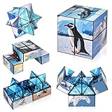 Euclidean Cube 2 in 1 Magic Cube Set, Fidget Toy for Kids Adults, Yoshimoto Cube for Ages 8-12, Arctic/Antarctic Animals Puzzle Cube Fun Toy for Boys Girls (Polar Series)