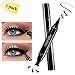 Eyeliner, Winged Eyeliner, 2 Pens Double Sided, Matte Black Liquid Eyeliner, Waterproof, Smudge-Proof, For Perfect Wings & Cat Eyes by WONTECHMI, The Best Gift
