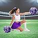 Hooshing 5PCS Cheerleading Pom Poms Purple and Silver with Cheerleader Hair Ties Poms for Sports Spirits Adults Basketball Football Birthday Performance