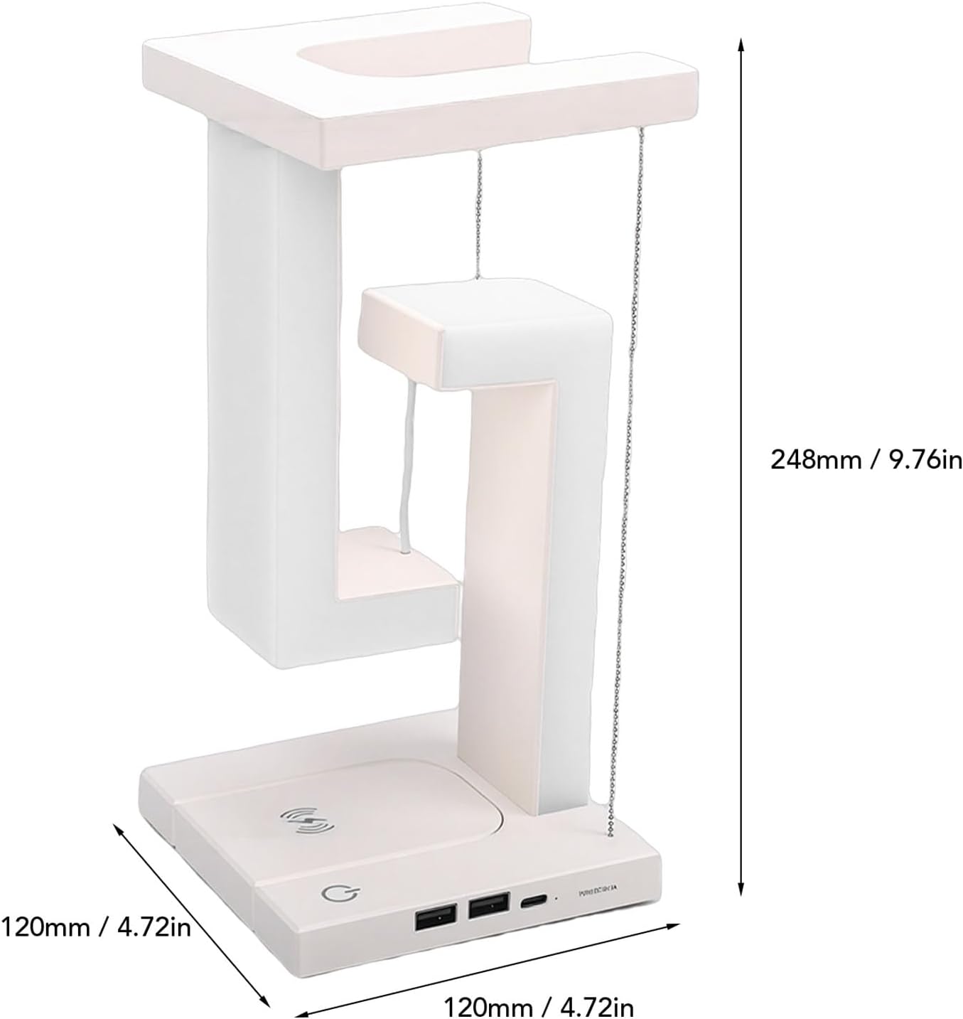 Levitating Table Night Light, Wireless Charger USB 3 Modes Floating Desk Lamp for Home Office Bedroom Decor, Floating Desk Lamp with