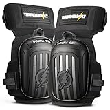 Thunderbolt Rodilleras para hombres, rodilleras de construcción para trabajo para hombres y mujeres, con doble gel para jardinería, suelos, techos, resistentes, con espuma extra gruesa y