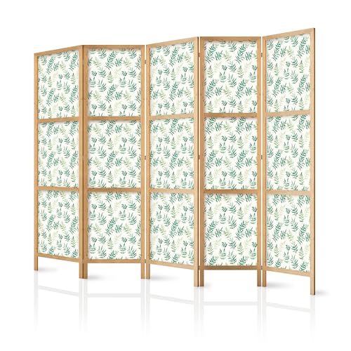 murando - Biombo XXL Hojas Verdes 225x172 cm 5 Paneles biombo Separador de ambientes biombos separadores Paneles japoneses Paneles Decorativos b-H-10117-bh-b