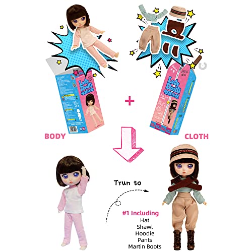 Sacpero Bjd Dolls Sd Dolls Ladydoolli Ball 40 Jointed Doll 6 In Diy Toys With Full Set Clothes Shoes Wig Makeup Best Gift For Girls,Mystery Box / One Set (A Suit Of Clothes,No Doll (Blind Box)) #TOP1