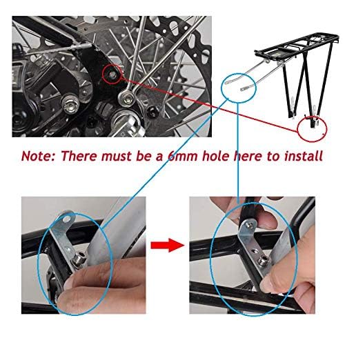 Bike Cargo Rack Cargo Universal Adjustable Bicycle Rear Luggage Touring Carrier Racks 55lbs Capacity Quick Release Mountain Road Bike Pannier Rack for 26\"-29\" Frames - Thumbnail 7
