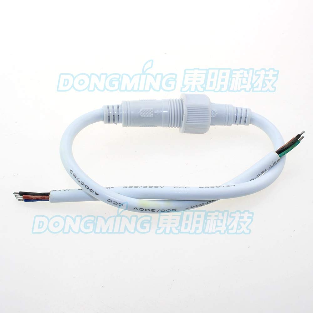 Gimax 50 pairs 4pin White RGB Waterproof cabl 40cm long wire connector for led strip connector