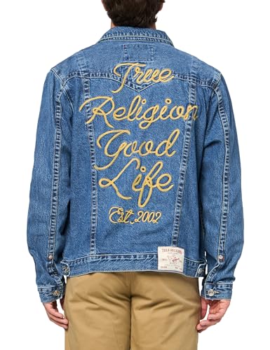 True Religion Men's SN Jimmy Jacket Rope Stitch Logo, Itonda Medium Wash2