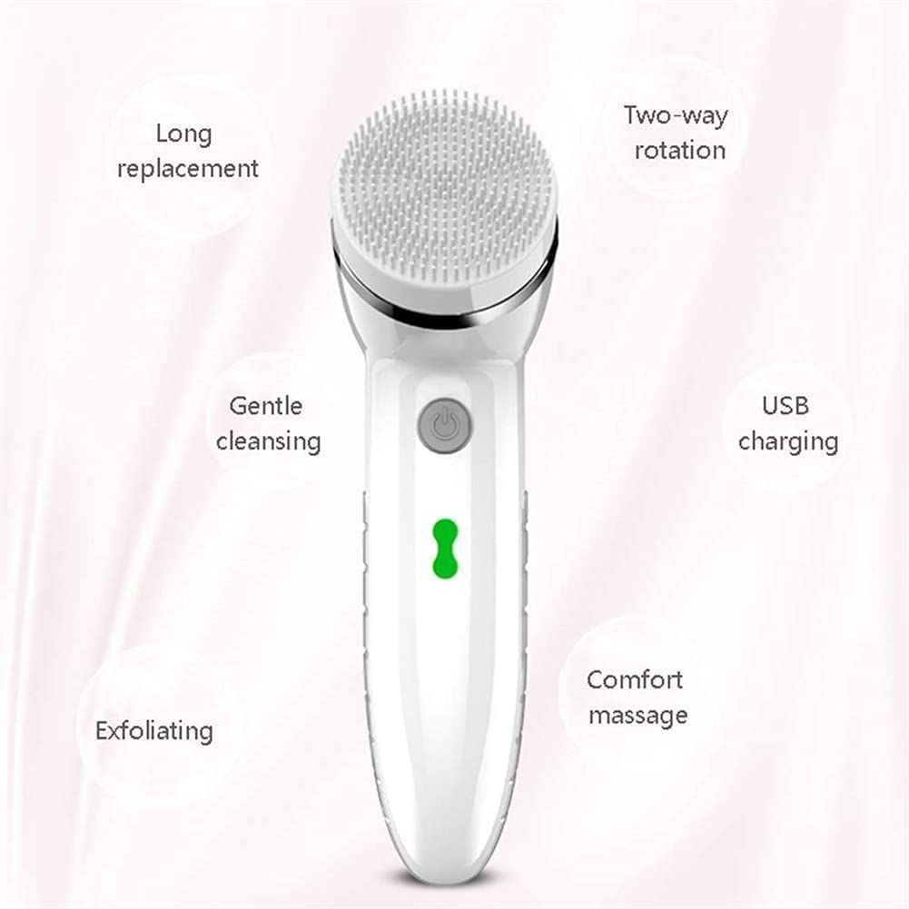 Cornehild Cepillo de limpieza facial, juego de cepillos for la cara giratoria impermeable, cabezales de 4 cepillos, exfoliante suave, limpieza profunda, masaje y eliminación de cabezales negros for mu