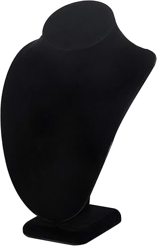 Polmart P26-BL Collar Busto, Terciopelo Negro, 10 "