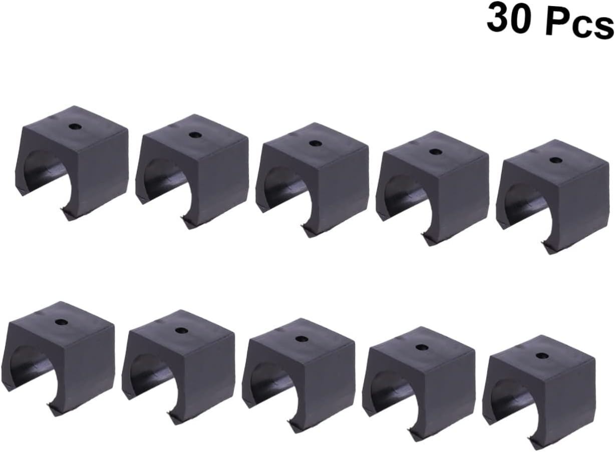30pcs Wall Mounted Fishing Rod Storage Rack Small Fishing Rod Organizer Clip for Snooker Clubs and Home Use Durable Black Plastic Bracket with Easy Installation