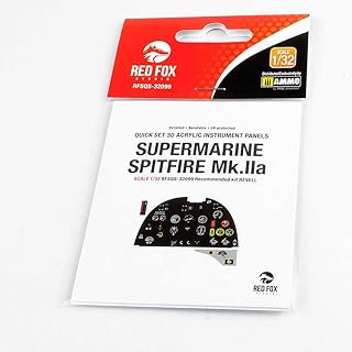 Red Fox QS-32099 Supermarine Spitfire Mk.IIa 3D Acrylic Cockpit Instrument Panel (for Revell)