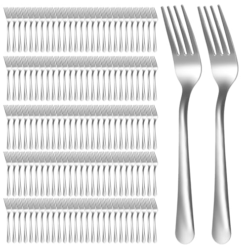 300 Pcs Stainless Steel Dinner Forks Bulk for Restaurant 6.9 Inch Metal Forks Silverware Dessert Forks for Commercial Hotel Party Event Supplies