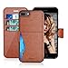 Taken Direct Compatible iPhone 8 Plus / 7 Plus Leather Wallet Case Replacement for iPhone 8 Plus/iPhone 7 Plus Flip Case/Cover with Rubber Edge, for Women, Men, Boys, Girls, 5.5 Inch (Dark Brown)