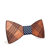 SetProducts EFECTO GARANTIZADO Pajarita Madera Hombre Ajustable | Por excelencia | Este Accesorio te hará Elegante y Distinguido (marrón a rayas)