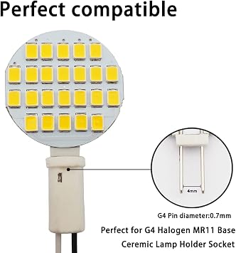 GRV G4 24-2835 SMD LED Bulb Lamp Super Bright Warm White RV Camper Under Cabinet Dome Light DC12V Dimmable Pack of 10