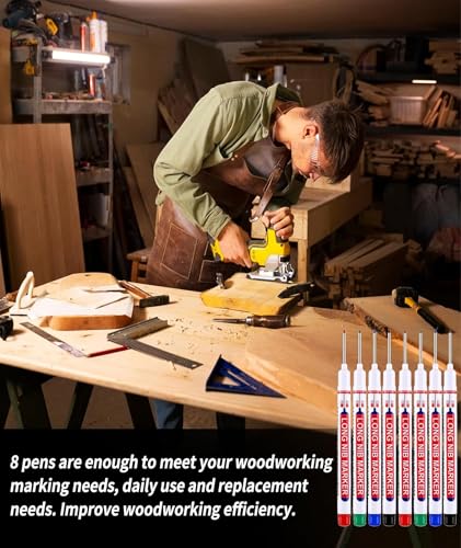Image of Deep Hole Marker Pen, Tracer Marker Pen, Carpenter Pencil, Long Nib Marker for Wood, Metal, Concrete, Professional Construction Tools, Industrial Use, DIY Projects (20)