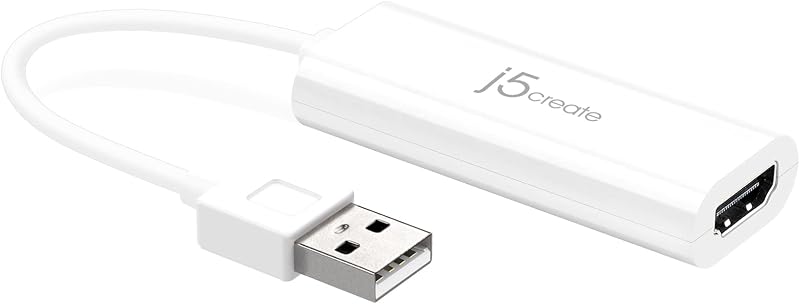 j5create USB to HDMI Display Adapter- USB to HDMI 1080P Cable Converter | Adapter for Windows (JUA195)
